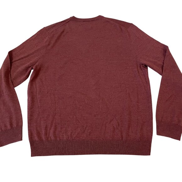 Jos. A. Bank Merino Wool Traveler Sweater Men's Size XL Brown V-Neck 3-Season - Picture 5 of 5